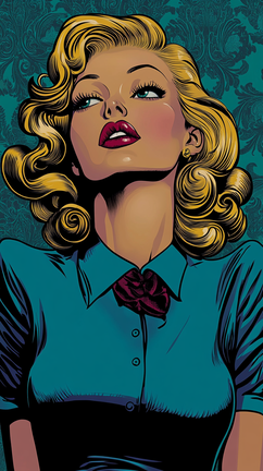 Atractive blonde woman Charles Burns Style