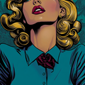 Atractive blonde woman Charles Burns Style